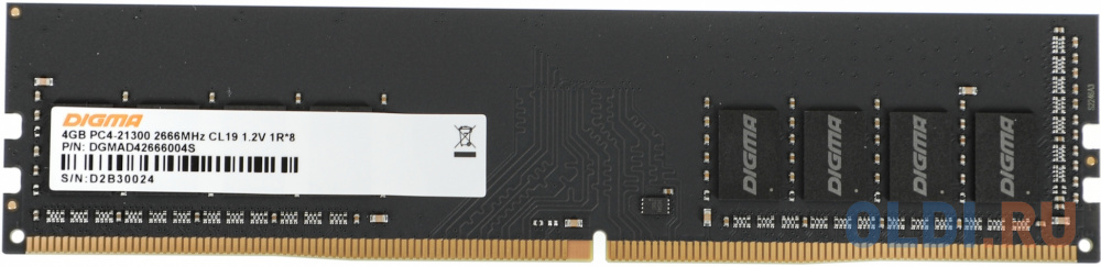 Оперативная память Digma DGMAD42666004S DDR4 -  4ГБ 2666, DIMM,  Ret фото