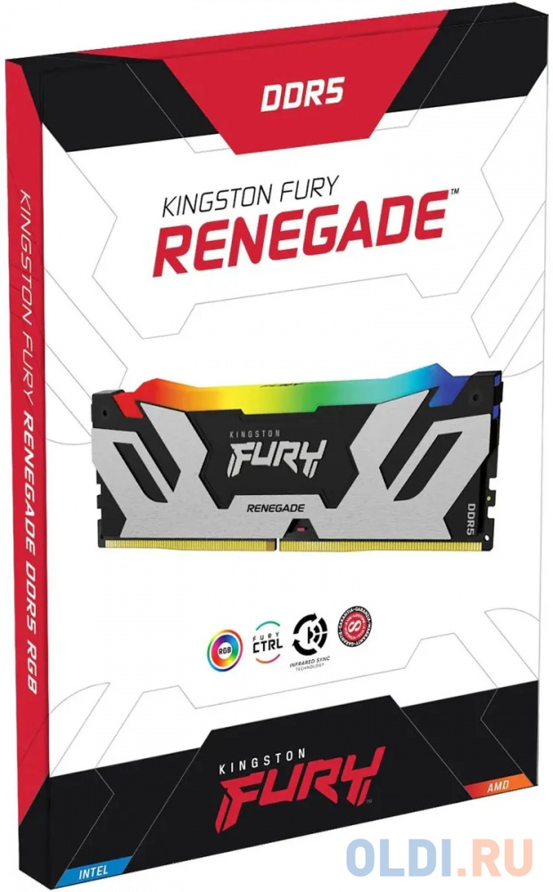 Модуль памяти Kingston 16GB U-DIMM DDR5 , 6800МГц, CL32, FURY Renegade RGB фото