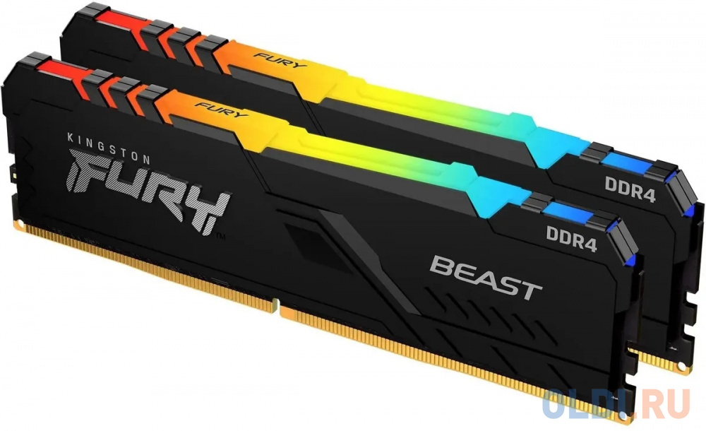 Оперативная память для компьютера Kingston Fury Beast RGB DIMM 64Gb DDR5 5600 MHz KF556C40BBAK2-64
