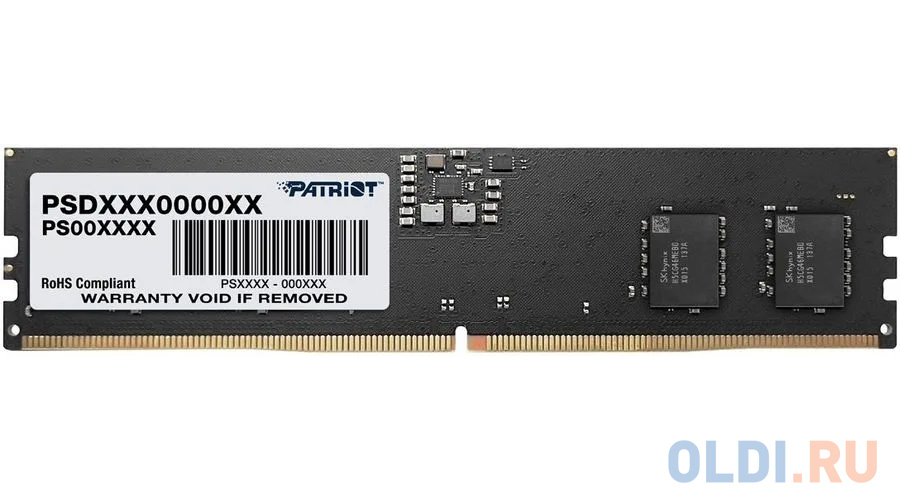Оперативная память для компьютера Patriot Signature DIMM 32Gb DDR5 5600 MHz PSD532G56002 оперативная память для компьютера patriot signature dimm 8gb ddr5 5200 mhz psd58g520041
