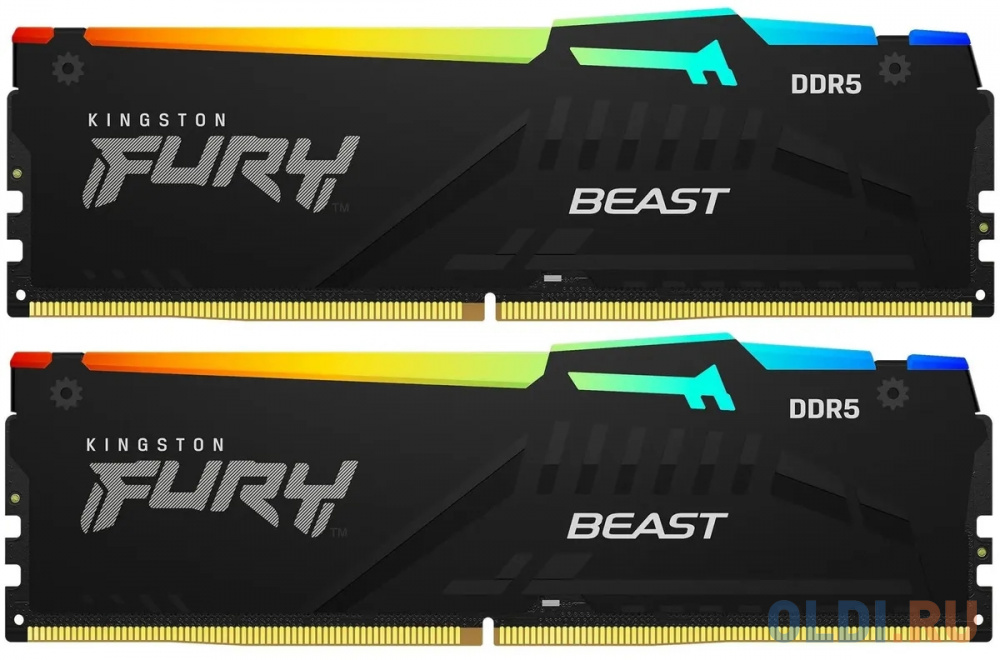 Оперативная память для компьютера Kingston Fury Beast RGB DIMM 16Gb DDR5 6000 MHz KF560C36BBEAK2-16