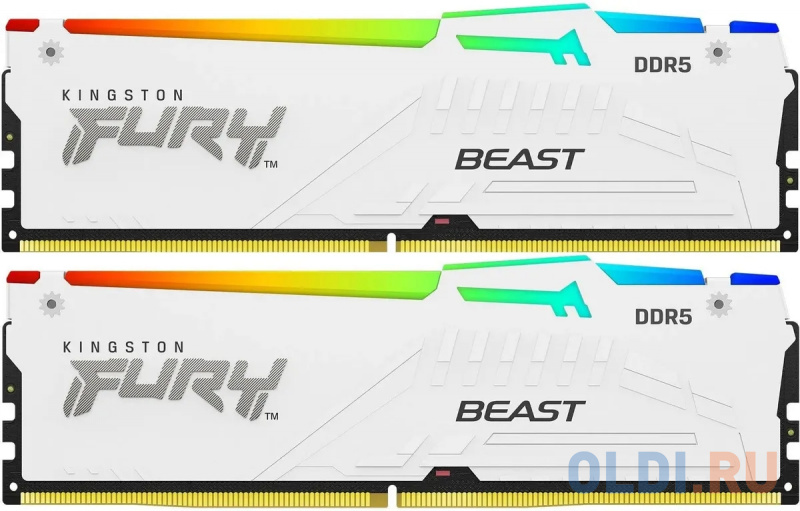 

Оперативная память для компьютера Kingston Fury Beast White RGB DIMM 64Gb DDR5 6000 MHz KF560C40BWAK2-64