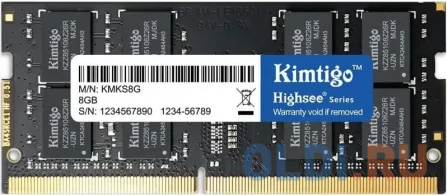 

Оперативная память для ноутбука Kimtigo KMKS8G8683200 SO-DIMM 8Gb DDR4 3200 MHz KMKS8G8683200