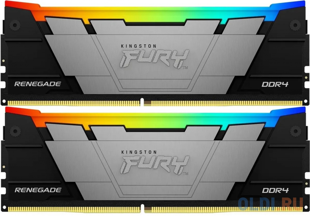 Оперативная память для компьютера Kingston Fury Renegade RGB DIMM 16Gb DDR4 4000 MHz KF440C19RB2AK2/16