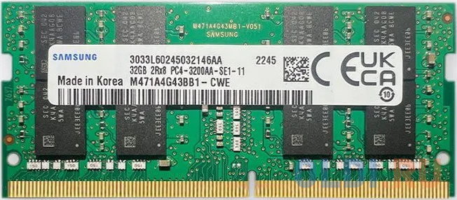

Оперативная память для ноутбука Samsung M471A4G43BB1-CWE SO-DIMM 32Gb DDR4 3200 MHz M471A4G43BB1-CWE
