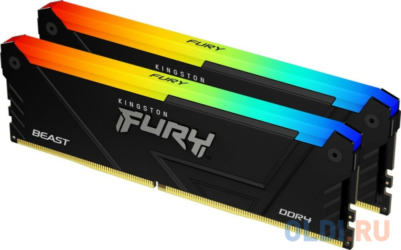 

Оперативная память для компьютера Kingston Fury Beast RGB DIMM 32Gb DDR4 2666 MHz KF426C16BB2AK2/32