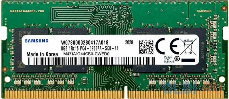 Оперативная память для ноутбука Samsung M471A1G44CB0-CWED0 SO-DIMM 8Gb DDR4 3200 MHz M471A1G44CB0-CWED0