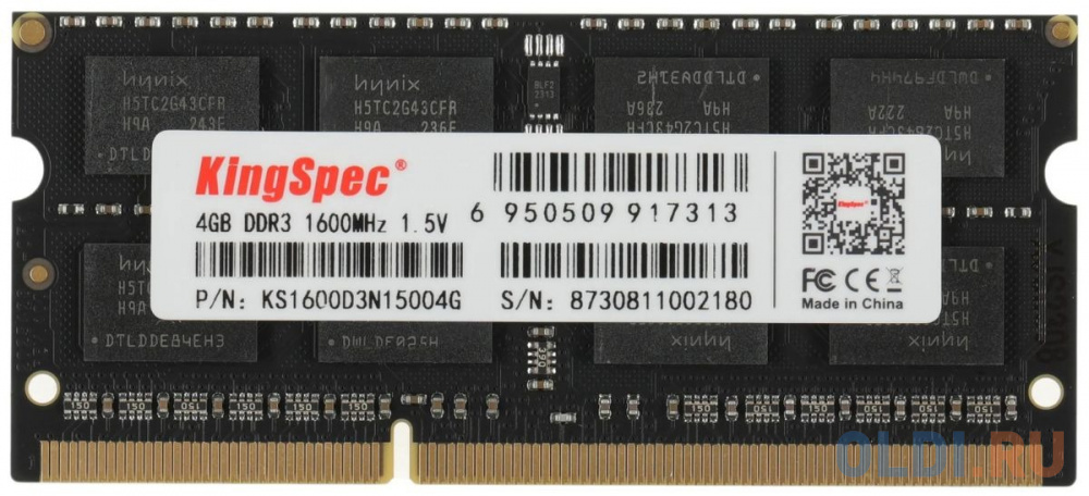 

Оперативная память для ноутбука Kingspec KS1600D3N15004G SO-DIMM 4Gb DDR3 1600 MHz KS1600D3N15004G