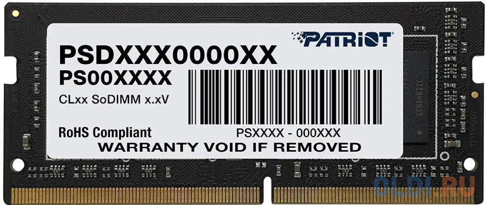 

Модуль памяти для ноутбука SODIMM 8GB DDR4-2666 PSD48G26662S PATRIOT