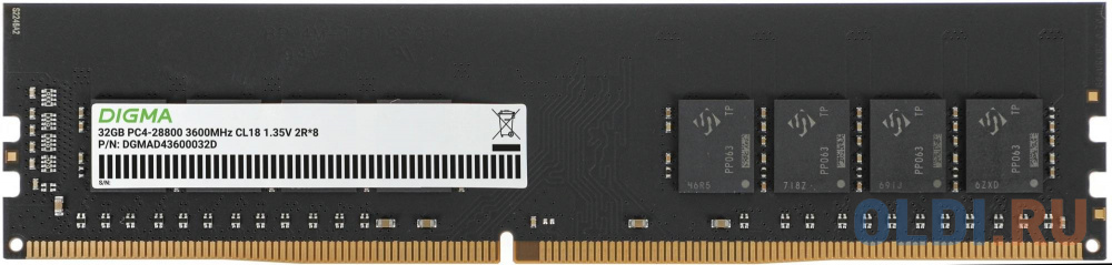 Оперативная память для компьютера Digma DGMAD43600032D DIMM 32Gb DDR4 3600 MHz DGMAD43600032D