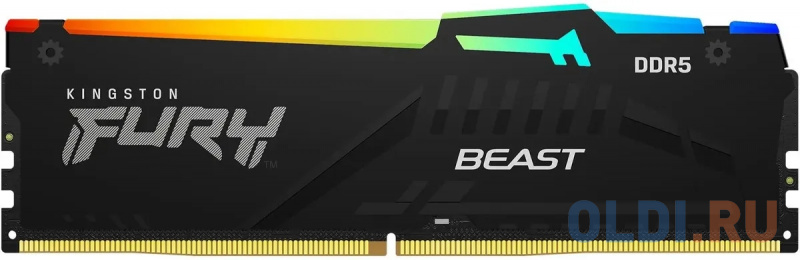 Оперативная память для компьютера Kingston Fury Beast Black RGB DIMM 32Gb DDR5 6400 MHz KF564C32BBA-32 - Fury Beast Black RGB
