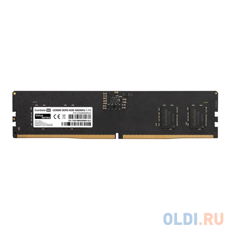 

Модуль памяти ExeGate Value DIMM DDR5 8GB <PC5-38400> 4800MHz
