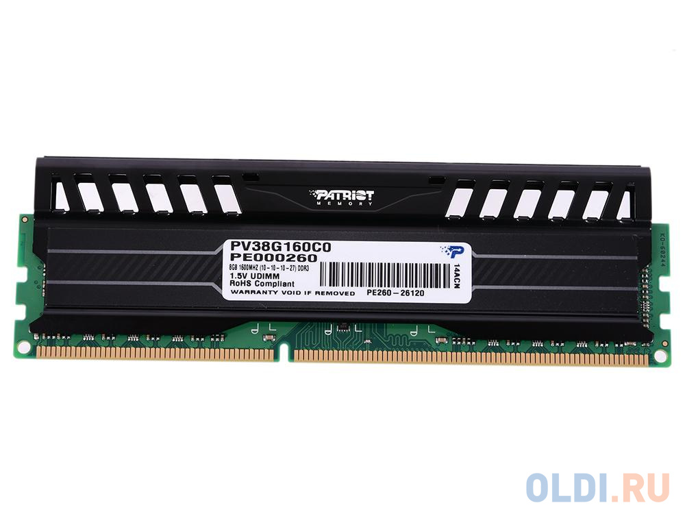 Оперативная память для компьютера Patriot PV38G160C0 DIMM 8Gb DDR3 1600MHz - фото 4