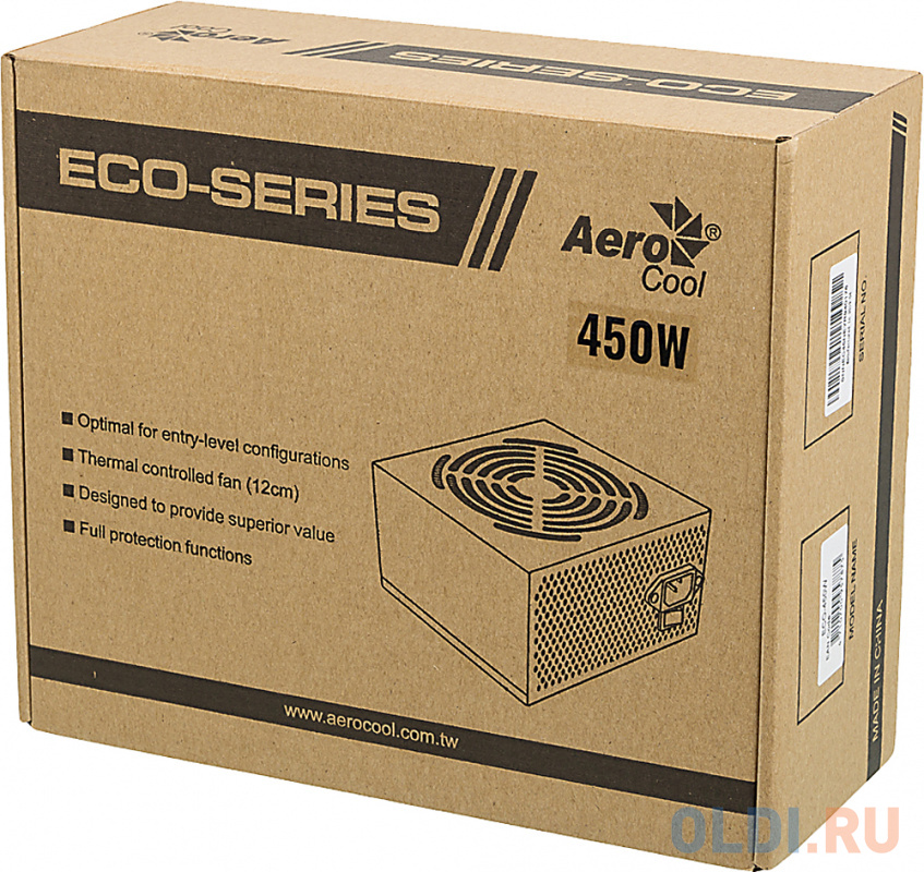 Блок питания Aerocool ECO-450W 450 Вт блок питания aerocool kcas plus 1200gm v2 1200 вт acpg kpk2fec 12