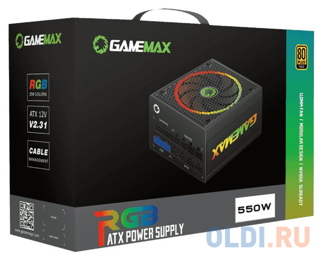 Блок питания GameMax RGB-550 550 Вт фото