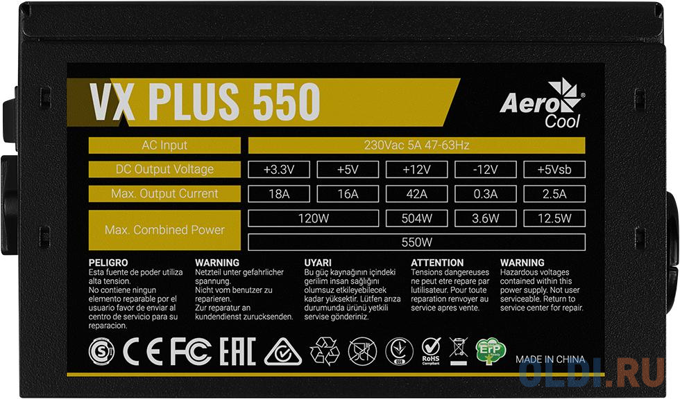 VX Plus 550 550W , ATX v2.3 , Fan 12cm , 500mm cable , Retail фото