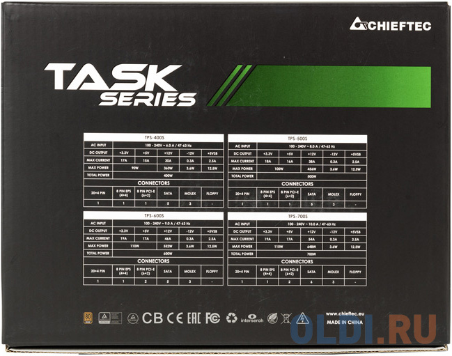 Блок питания 600W Chieftec Task Retail (ATX 2.3, 600W, 80+ BRONZE, APFC, 120mm fan) (TPS-600S) фото