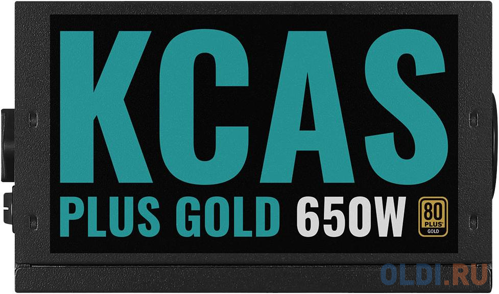 Блок питания Aerocool ATX 650W KCAS PLUS GOLD 650W ARGB 80+ gold 24+2x(4+4) pin APFC 120mm fan 6xSATA RTL фото