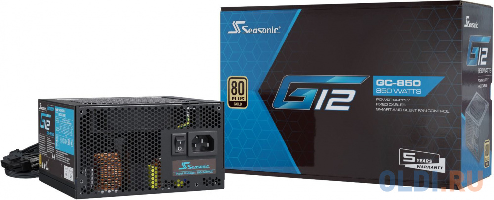 Блок питания Seasonic ATX 850W G12 GC-850 80+ gold (24+8+4+4pin) 120mm fan 6xSATA RTL фото
