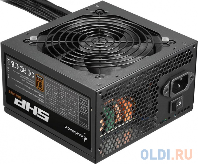 

Игровой Блок питания Sharkoon SHP Bronze 500W чёрный (500 Вт, 80 Plus Bronze, 120 мм вентилятор)