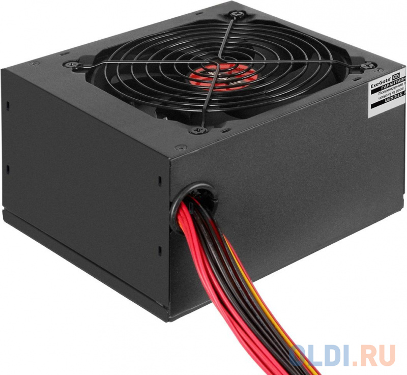 Exegate EX260640RUS-S Блок питания 450PPE, ATX, SC, black, APFC, 12cm, 24p+(4+4)p, PCI-E, 3*IDE, 5*SATA, FDD + кабель 220V с защитой от выдергивания фото