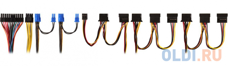 Exegate EX260640RUS-S Блок питания 450PPE, ATX, SC, black, APFC, 12cm, 24p+(4+4)p, PCI-E, 3*IDE, 5*SATA, FDD + кабель 220V с защитой от выдергивания фото