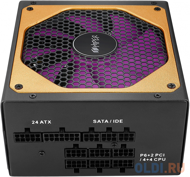 блок питания для ПК 1000 Ватт/ PSU HIPER HPG-1000FM (1000W 80+Gold, 14cm Fan, 220V input, Efficiency 90%, Modular, Black) BOX фото