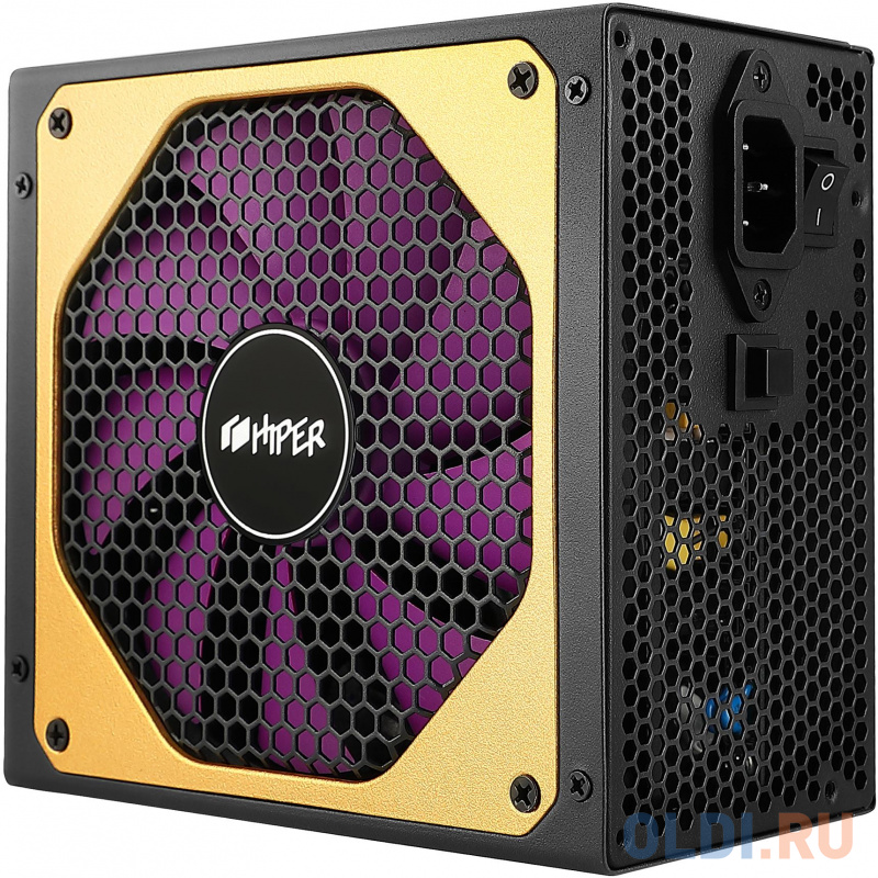 блок питания для ПК 1000 Ватт/ PSU HIPER HPG-1000FM (1000W 80+Gold, 14cm Fan, 220V input, Efficiency 90%, Modular, Black) BOX фото