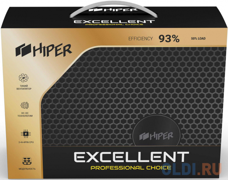 блок питания для ПК 1000 Ватт/ PSU HIPER HPG-1000FM (1000W 80+Gold, 14cm Fan, 220V input, Efficiency 90%, Modular, Black) BOX фото