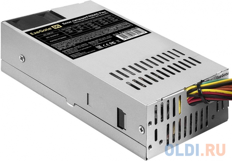 Блок питания 450W ExeGate F450AS (Flex ATX, for ITX case, APFC, КПД 80% (80 PLUS), 4cm fan, 24pin, 4+4pin, 3xSATA, 2xIDE) фото