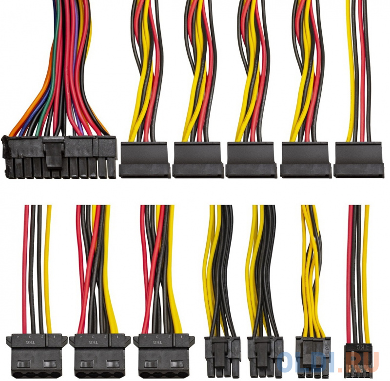 Блок питания 800W ExeGate EVO800-LT (ATX, APFC, КПД 80% (80 PLUS), 12cm RGB fan, 24pin, 2x(4+4)pin, 2xPCI-E, 6xSATA, 3xIDE, RTL, black) фото