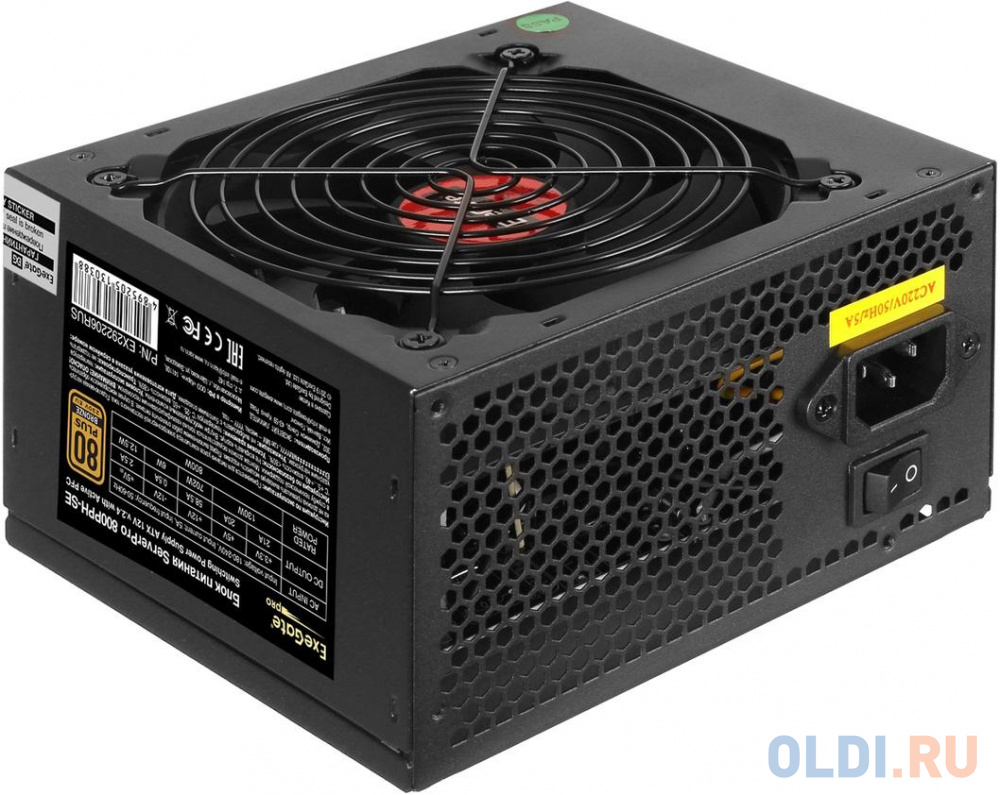 Серверный БП 800W ExeGate ServerPRO 80 PLUS® Bronze 800PPH-SE (ATX, for 3U+ cases, APFC, КПД 89% (80 PLUS Bronze), 12cm fan, 24pin, 2x(4+4)p, 4xPCI-E, фото