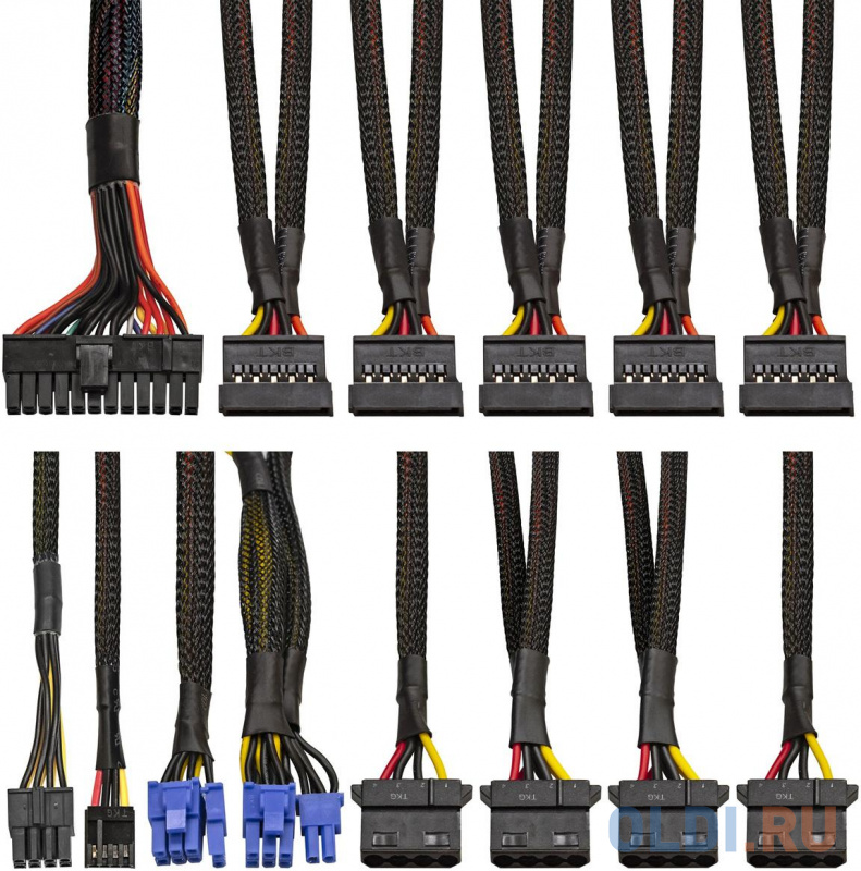 Exegate EX220362RUS-S Блок питания 700PPX RTL, ATX, SC, black, APFC,14cm,24p+(4+4)p, PCI-E, 5*SATA, 4*IDE, FDD + кабель 220V с защитой от выдергивания фото