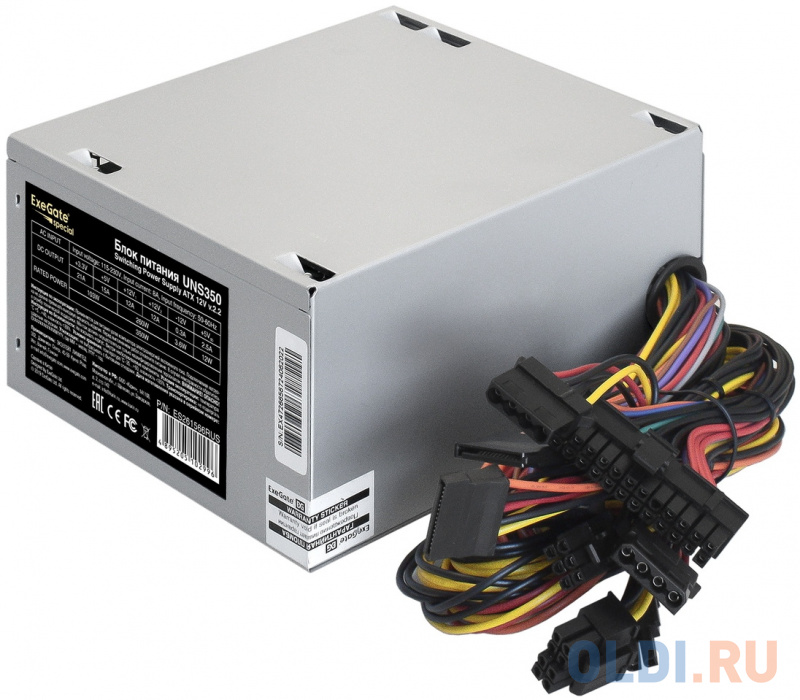 ES261566RUS-PC Блок Питания 350W ExeGate UNS350 ATX, PC, 12cm fan, 24p, 4p, 3SATA, 2IDE, FDD - фото 4