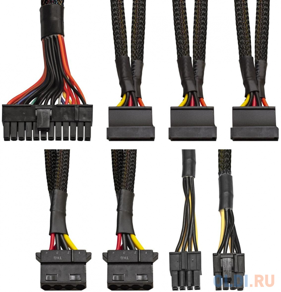 Блок питания 450W ExeGate 450NPXE (ATX, PPFC, PC, 12cm fan, 24pin, 4pin, PCIe, 3xSATA, 2xIDE, FDD, black, кабель 220V в комплекте) EX221637RUS-PC - фото 4