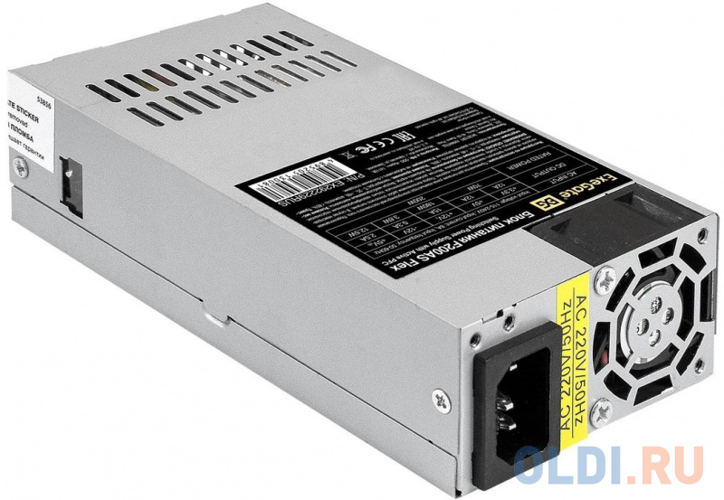 Блок питания 200W ExeGate F200AS (Flex ATX, for ITX case, APFC, КПД 80% (80 PLUS), 4cm fan, 24pin, 4+4pin, 3xSATA, 2xIDE) фото