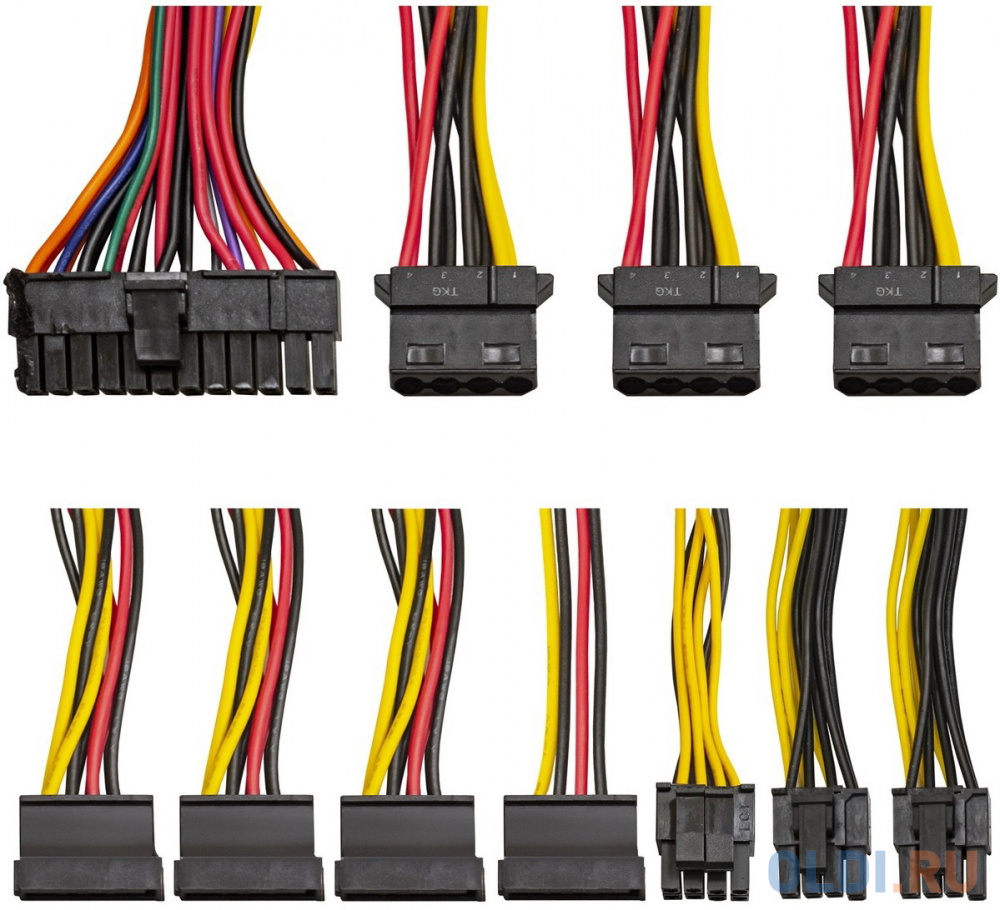 Блок питания 550W ExeGate 550PPX (ATX, APFC, SC, КПД 80% (80 PLUS), 14cm fan, 24pin, (4+4)pin, PCIe, 5xSATA, 4xIDE, FDD, кабель 220V с защитой от выде EX282073RUS-S - фото 5