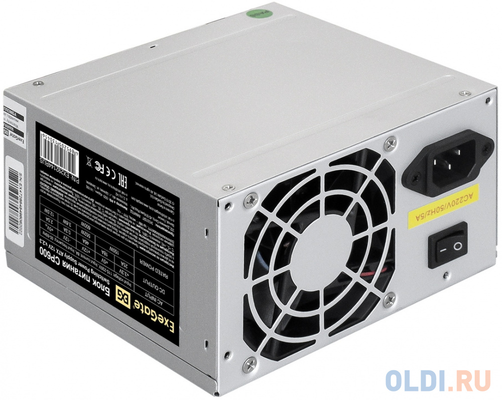 Блок питания 600W ExeGate CP600 (ATX, 8cm fan, 24pin, 4+4pin, 3xSATA, 2xIDE, FDD)