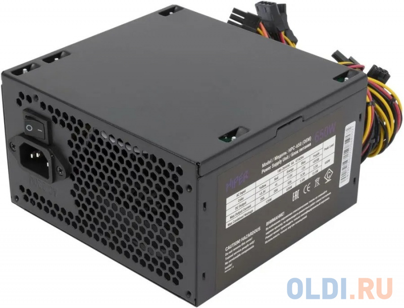 Блок питания Hiper ATX 650W HPC-650 80+ (24+4+4pin) APFC 120mm fan 4xSATA фото