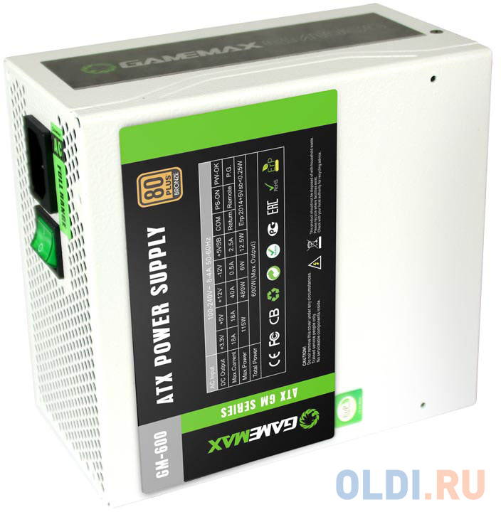 Блок питания ATX 600 Вт GameMax GM-600 фото