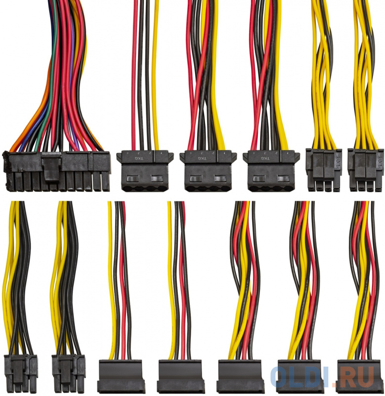 Блок питания 800W ExeGate XP800 (ATX, PC, 12cm fan, 24pin, 2x(4+4)pin, 2xPCI-E, 5xSATA, 3xIDE, black, кабель 220V в комплекте) фото