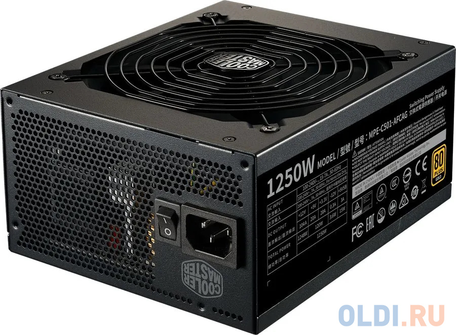 Блок питания 1250 Ватт/ Power Supply Cooler Master MWE Gold V2,FM1250W ATX3.0 A/EU Cable powerscan pm9600 sr standard range 433 mhz usb kit kit includes scanner pm9600 sr cradle bc9630 433 cable cab 552 power supply 8 0935 and powe