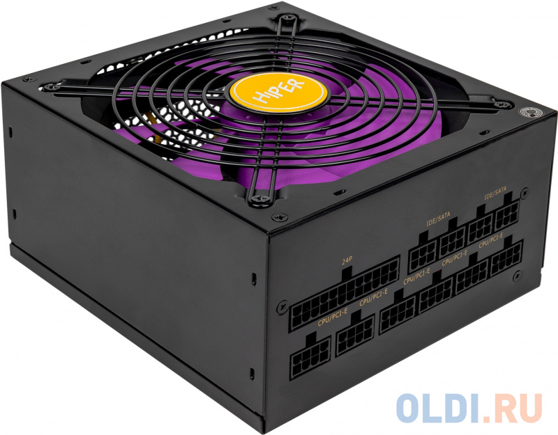 блок питания для ПК 1300 Ватт/ PSU HIPER HPG-1300FM (1300W, Gold 14cm Fan, 220V input, Efficiency 93%, Modular, Black)BOX фото