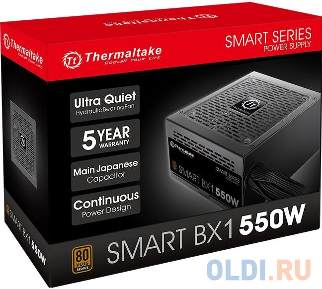 Блок питания 550W Thermaltake Smart BX1 (ATX 12V v2.3 and EPS v2.92, APFC, 80+ Bronze, fan 12cm) (PS-SPD-0550NNSABE-1) Блок питания 550W Thermaltake Smart BX1 (ATX 12V v2.3 and EPS v2.92, APFC, 80+ Bronze, fan 12cm) (PS-SPD-0550NNSABE-1) фото