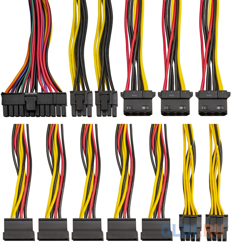 Блок питания 700W ExeGate 700PPE (ATX, APFC, PC, КПД 80% (80 PLUS), 12cm fan, 24pin, (4+4)pin, PCIe, 5xSATA, 3xIDE, FDD, black, кабель 220V в комплект фото
