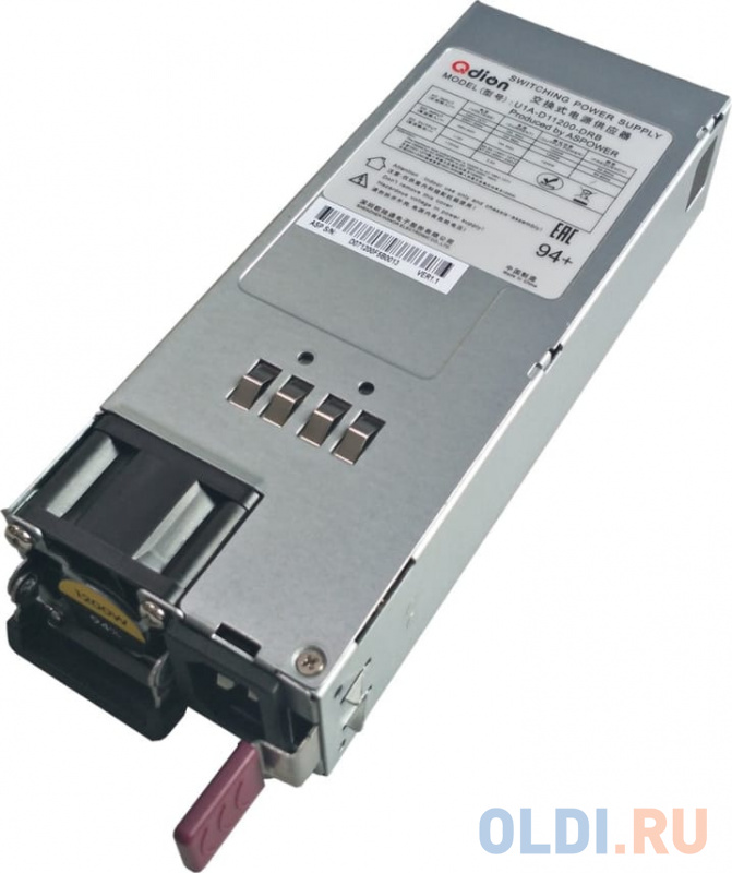 Блок питания серверный/ Server power supply Qdion Model U1A-D11200-DRB-Z P/N:99MAD11200I1170117 CRPS 1U Module 1200W Efficiency 94+, Gold Finger (opti