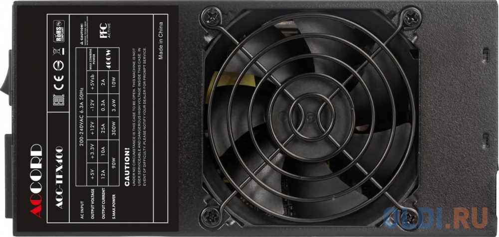 

Блок питания Accord TFX 400W ACC-TFX400 (20+4pin) APFC 80mm fan 3xSATA RTL