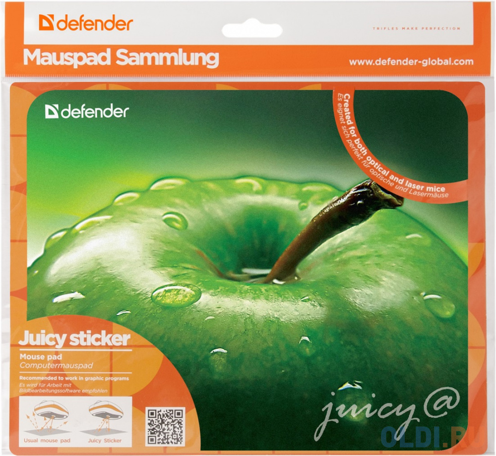 Коврик для мыши Defender пластиковый Juicy sticker 220х180х0.4 мм - 50412
