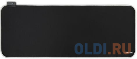 Коврик для мыши и клавиатуры игровой с подсветкой (RGB) SONNEN "CHAMELEON", 800x300х4 мм, 513614, размер 300 х 800 х 4 мм, цвет черный