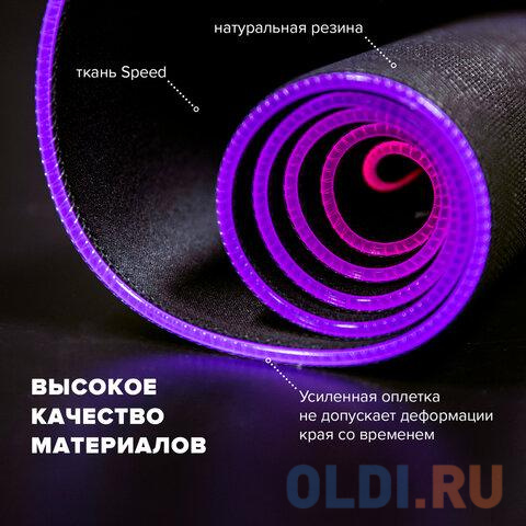 Коврик для мыши и клавиатуры игровой с подсветкой (RGB) SONNEN "CHAMELEON", 800x300х4 мм, 513614 фото